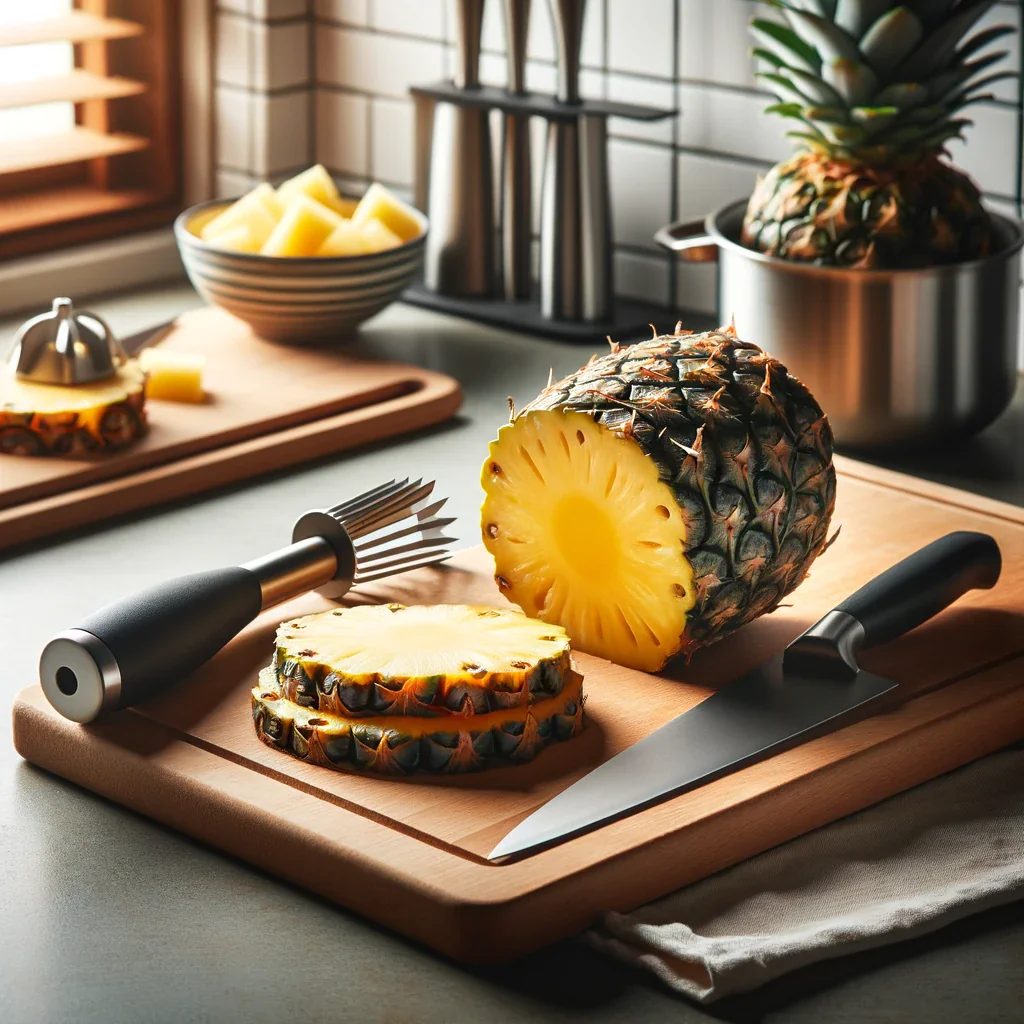 Gather the Necessary Tools and Ingredients to Cut a Pineapple